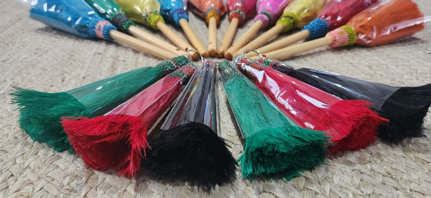 Feather Dusters with African-Inspired Beaded Cuffs