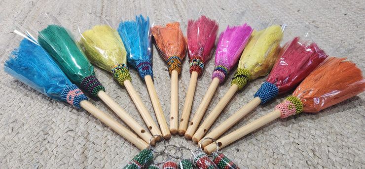 Feather Dusters with African-Inspired Beaded Cuffs