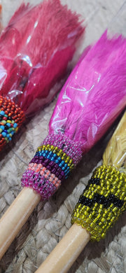 Feather Dusters with African-Inspired Beaded Cuffs